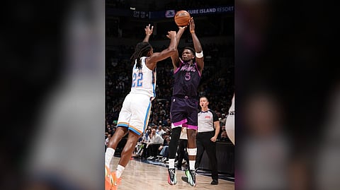 ANTHONY Edwards soars with a 26-point performance to lead the Minnesota Timberwolves to a 112-107 win over the Oklahoma City Thunder in the NBA regular season.