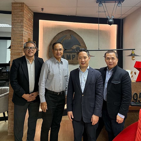 BRIAN Badilla, Sales and Marketing head of EVOxTerra, Atty. Rommel R. Gutierrez, Rashid Delgado and David Zaballero, general manager of EVOxTerra, come together for a commemorative photo to mark Hongqi Philippines’ induction as a CAMPI member.