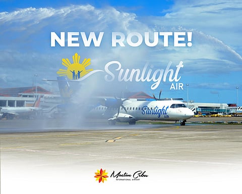 SUNLIGHT Air aircraft arrives at Mactan-Cebu International Airport following the launch of new Manila–Siquijor flights via Cebu.