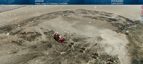 As of 5 a.m. Philippine time, Santa was in North Africa, flying over Libya, with over 3.6 million gifts delivered. 