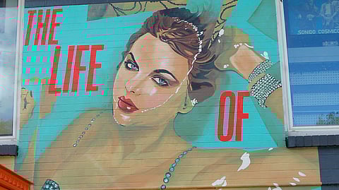  A general view of Taylor Swift's "The Life Of A Show Girl" Orange Door Pop-Up at Grimey's on October 05, 2025 in Nashville, Tennessee.