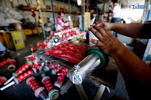 Double time for workers in a fireworks factory in Bocaue, Bulacan