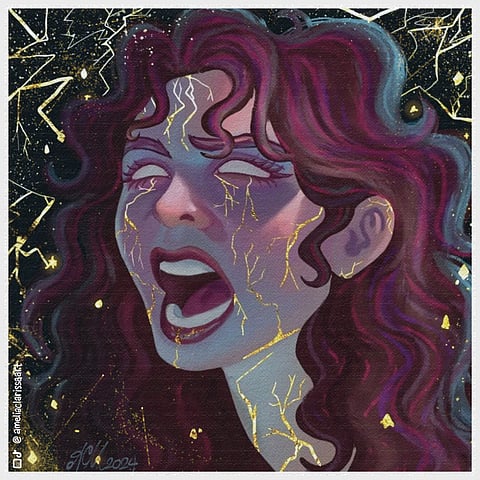 "KINTSUGI," 2024 digital painting by Amelia Clarissa de Luna Monasterial.