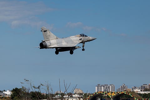 A TAIWAN Air Force Mirage 2000 fighter jet takes off at Hsinchu Air Base in Hsinchu in response to China’s war games on 29 December 2025.