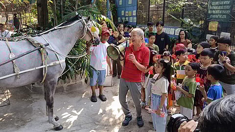 Malabon Zoo founder Manny Tanco led the "Iwas Paputok Drive for the Sake of Animals" where children are thought to use alternative noise making instrument such as party horn instead of firecrackers for the safety of them and their household pets.