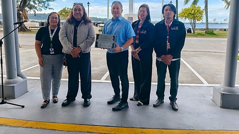 DOT3 Regional Director Richard Daenos (2nd from left) awards the Certificate Recognition to Aurora General manager Rhett M. Villaruz (3rd from left) for the hotel's compliance with the Amended Guidelines for Recognizing Muslim-Friendly Accommodation Establishments.