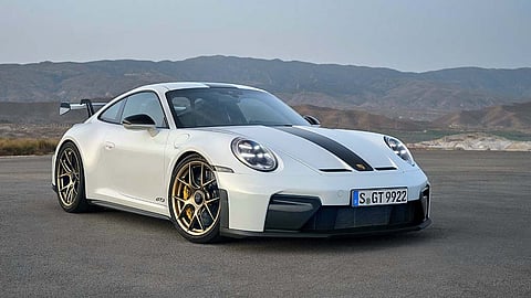 STANCE defines the all-new Porsche 911 GT3 as it sits low and wide, with its lightweight body and front aero details in clear view.