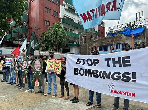 KARAPATAN alleges aerial bombings and strafing endangered civilians during military operations in Occidental Mindoro.