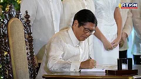 President Ferdinand Marcos Jr. signing the 2026 General Appropriations Act on Monday.