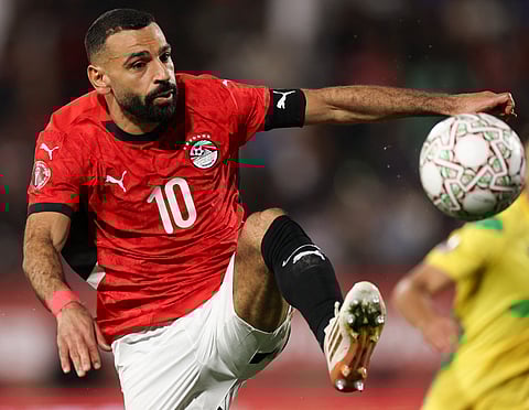 MOHAMED Salah of Egypt controls the ball during their game against Benin in the Round of 16 of the African Cup of Nations in Morocco on Monday.