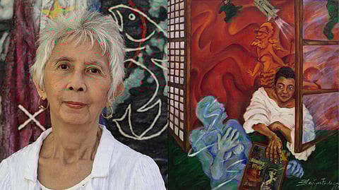 (Left) Artist Imelda Endaya. (Right) 'Buhay ay Vodavil
Komiks (Life is a Vaudeville Comic Book).'