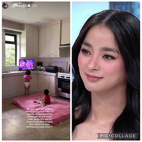 THE actress offers a candid glimpse into motherhood while managing her household without extra help.