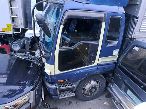 AUTHORITIES shut down a portion of Kennon Road in Tuba, Benguet after several vehicles collided near Camp 6 early Thursday.