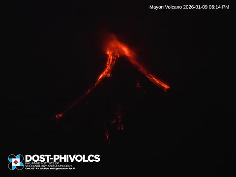 Photo of Mayon Volcano as of 9 January (Photo courtesy of Phivolcs)