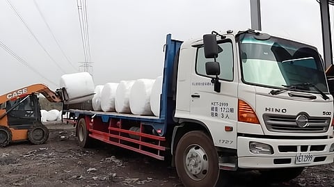 BALED feedstock is prepared for safe delivery to a power plant.