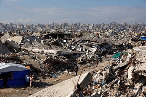 DISPLACED destroyed by the Israeli military in over two years of military strikes on the Gaza Strip enclave, in Jabalia refugee camp, in the northern Gaza Strip on January 17, 2026. 