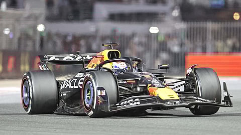 CHARGING through the field, Red Bull Racing’s Dutch driver Max Verstappen battles during the Abu Dhabi Formula One Grand Prix at Yas Marina Circuit.