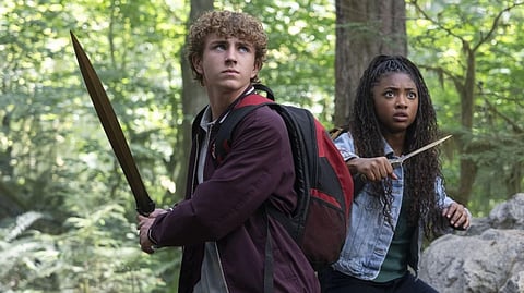 WALKER Scobell and Leah Sava Jeffries as Percy Jackson and Annabeth Chase.