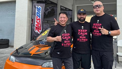 CARLO Tinsay, Omar Crespo and Mark Yanson celebrate after winning the 2026 National Drag Racing Championship at the Clark International Speedway in record-breaking fashion over the weekend.   