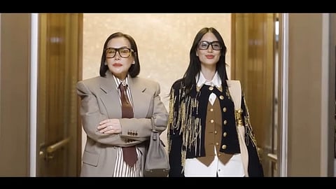 Heart Evangelista returns to Paris Fashion Week with her mother, Cecilia Ongpauco, in a playful fashion moment inspired by The Devil Wears Prada, marking a personal and stylish comeback.