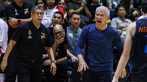 LEO Austria of San Miguel vows to work doubly hard, knowing that TNT can dethrone them when the PBA Philippine Cup best-of-seven finals series opens on Wednesday (Left). CHOT Reyes of TNT believes that they have what it takes to knock the crown off San Miguel’s head when they clash in the PBA Philippine Cup best-of-seven finals series starting Wednesday (Right).