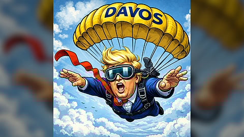 AS he left the White House, the US president admitted he had no idea how the trip to Davos would pan out.