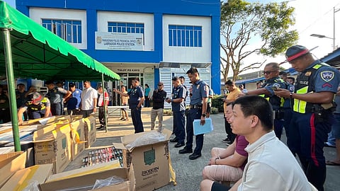PANGASINAN police arrested two Chinese nationals and seized over P8 million worth of alleged smuggled cigarettes during a checkpoint operation in Labrador town on 21 January 2026.