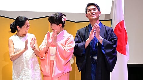 FIRST Lady Liza Araneta-Marcos ((left) attends the 70th anniversary celebration of Philippines-Japan friendship, titled ‘Harmony of Friendship: A Jazz Prelude to 70 Years of Japan-Philippine Ties,’ at the Proscenium Theater in Makati City.