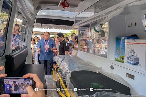 THE provincial government of Zambales turns over medical equipment and an ambulance to the San Marcelino Hospital.