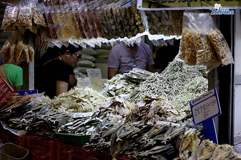 (January 26 2026) Dried fish vendor arranges and assisted of their customer buying dried fish at the new Iloilo terminal public market, the newly redeveloped Iloilo Central Market and Terminal Market, two of the city’s largest and most historic public spaces, in In partnership with the Iloilo City government, SM Prime. Fish and marine products are considered the main source of livelihood in the southern and northern Iloilo. Photo/Analy Labor