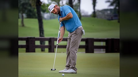 GUIDO van der Valk makes his move by taking a one-shot lead Tuesday in the TCC Invitational in Sta. Rosa, Laguna.