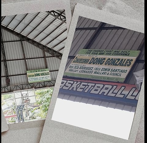 One of those covered courts bearing Dong Gonzales' name – this one at Brgy Calulut Integrated School in San Fernando, Pampanga. Netizens question this amid claims he does not know linked contractors.
