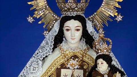 THE canonically crowned image of Our Lady of Mount Carmel of San Sebastian draws devotees.
