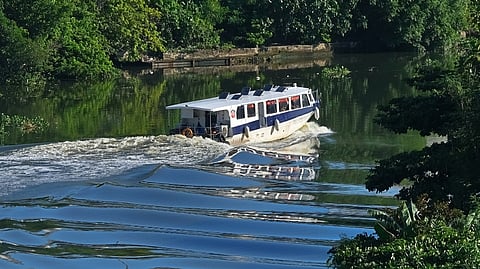 A PASSENGER ferry crosses the Pasig River.