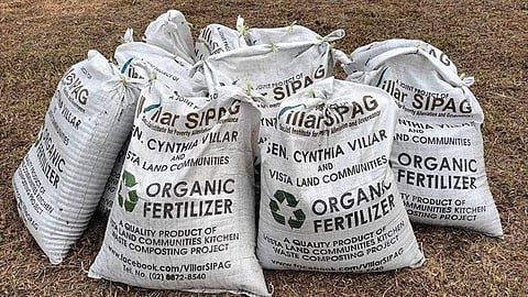 ORGANIC fertilizers produced by 118 Villar Foundation composting facilities nationwide.