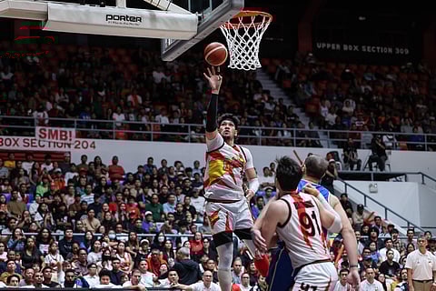 June Mar Fajardo tows San Miguel Beer to a win away from a repeat crown after beating TNT, 96-82, in Game 5 of the PBA Season 50 Philippine Cup finals.  