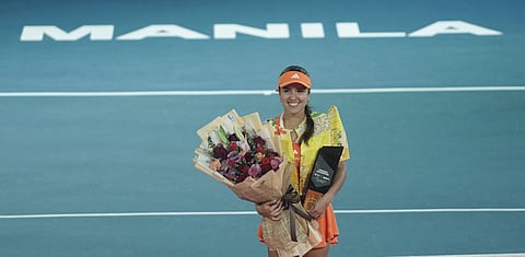 CAMILA Osorio of Colombia glows after winning the first WTA 125 Philippine Women’s Open on Saturday at the Rizal Memorial Tennis Center.