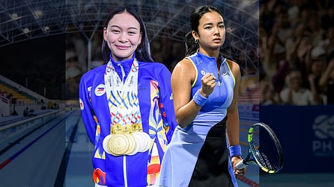 Kayla Sanchez and Alex Eala receive awards from the Rotary Club of Makati during the second Paing Hechanova Youth Leadership Awards (PHYLA). 