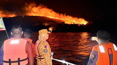 THE Philippine Coast Guard, through Coast Guard District Southern Tagalog, is closely monitoring a grass fire on Taal Lake Island. In coordination with the Bureau of Fire Protection, local government units, Phivolcs, and partner agencies, the PCG is working to ensure public safety and protect the environment.
