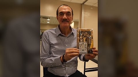 PBA legend Ramon Fernandez — seen here with a signed souvenir item — has been given the honor to award the MVP trophy named after him.