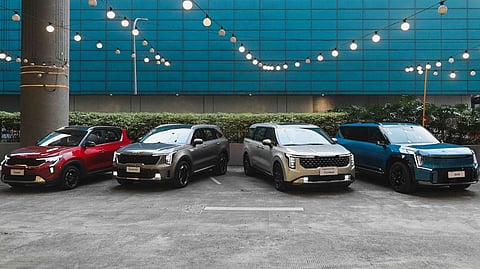 KIA models, including the Sonet, Sorento, Carnival and EV9, lined up as the brand closed 2025 with higher sales.