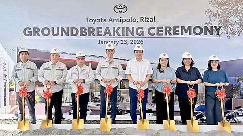 LEADING the ceremony, Toyota Motor Philippines executives, local officials, and Toyota Antipolo representatives take part in the groundbreaking for the upcoming dealership in Rizal. Shown are (from left): Toyota Motor Philippines senior vice president for Marketing Division Ryo Yokoyama, TMP senior vice president for Marketing Division Sherwin Chua-Lim, TMP executive vice president for Marketing Division Jose Maria Atienza, TMP president Masando Hashimoto, Antipolo City Mayor Hon. Casimiro ‘Jun’ Ynares III, Toyota Antipolo, Rizal president Zellyn Lim Diaz, Toyota Antipolo, Rizal vice chairman Liberty Manuel, and Toyota Antipolo, Rizal director Lesley Lim.