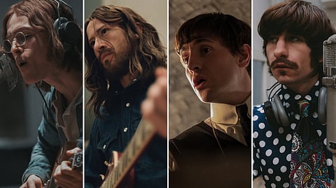 FROM left: Harris Dickinson as John Lennon, Joseph Quinn as George Harrison, Paul Mescal as Paul McCartney and Barry Keoghan as Ringo Starr.