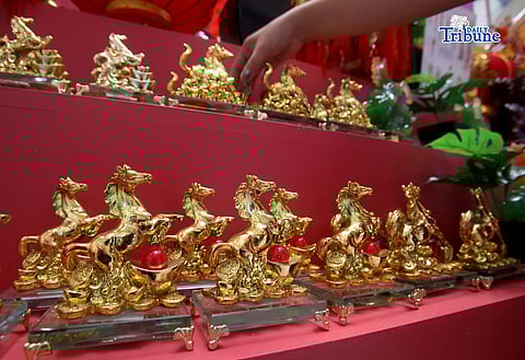 (February 03 2026) Sales lady at SM North Edsa arrange her selling horse lucky charm on Tuesday February 3 2026, in Chinese horoscope 2026 is a year of the Fire Horse, According to Feng Shui expert, 2026 is the year of the Fire Horse, which is synonymous with passion and determination. Photo/Analy Labor