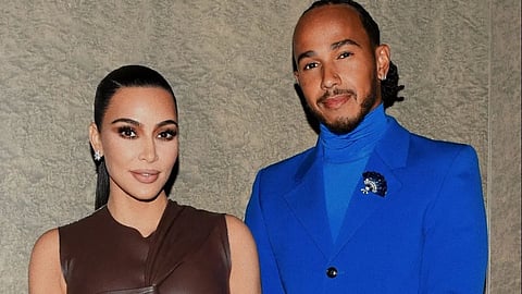 Kim Kardashian and Scuderia Ferrari F1 Team driver Lewis Hamilton