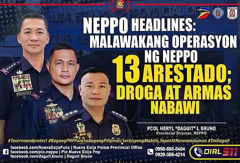Nueva Ecija police net 13 in provincewide manhunt