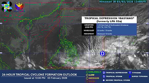Heavy rains expected across Visayas and Mindanao due to Tropical Cyclone Basyang
