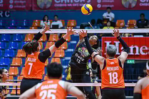 MJ Phillips and the Nxled Chameleons survive their first test when they book a 25-23, 13-25, 21-25, 25-15, 15-12 win over Farm Fresh in the PVL All-Filipino Conference on Tuesday. 