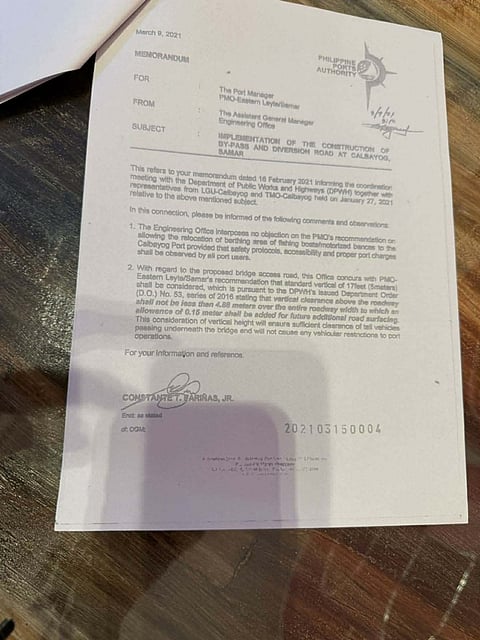 Documents show PPA aware of Calbayog coastal road project