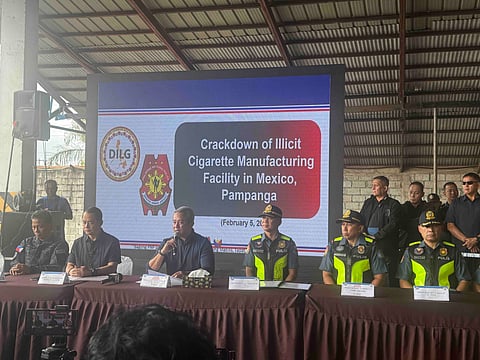 The Department of Interior and Local Government (DILG), Philippine National Police (PNP), and the Bureau of Customs (BOC) presented to the media an illegal cigarette factory at Barangay Panipuan in the town of Mexico, Pampanga on February 5, 2026.
